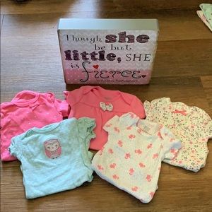 Baby Girl Short Sleeve 3 Button Onesies